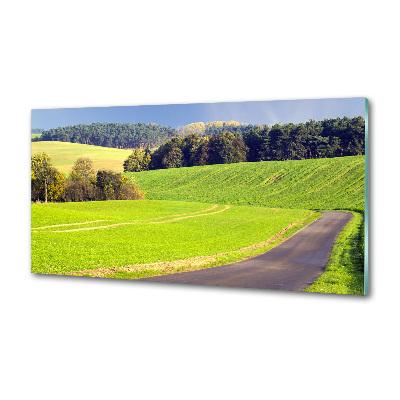 Glazen achterwand keuken Onverharde weg