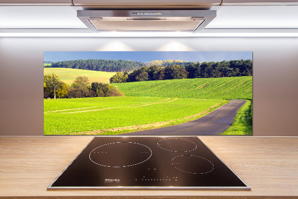 Glazen achterwand keuken Onverharde weg
