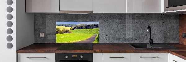 Glazen achterwand keuken Onverharde weg