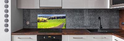 Glazen achterwand keuken Onverharde weg