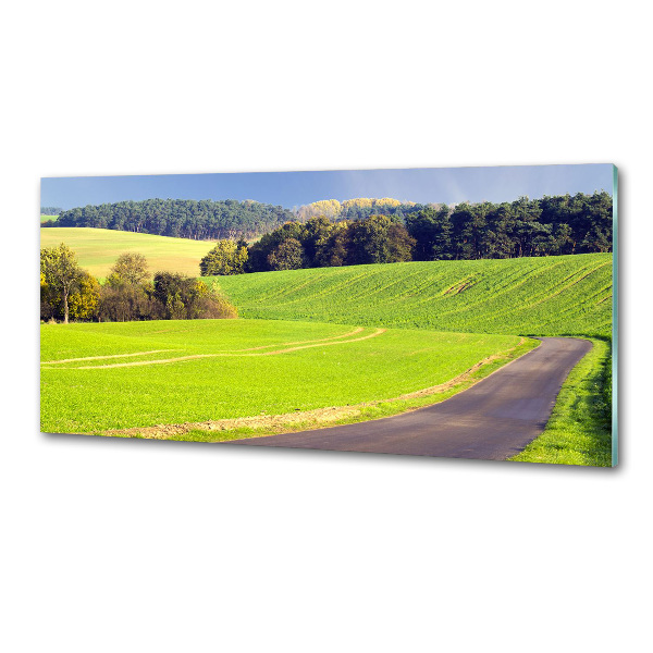 Glazen achterwand keuken Onverharde weg