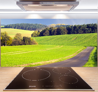Glazen achterwand keuken Onverharde weg