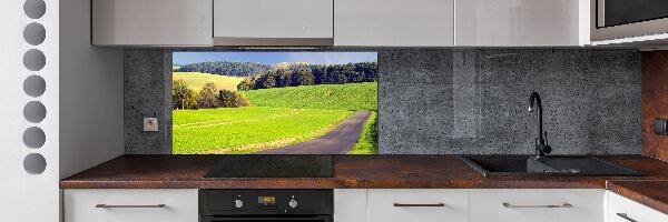 Glazen achterwand keuken Onverharde weg