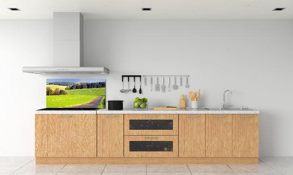 Glazen achterwand keuken Onverharde weg