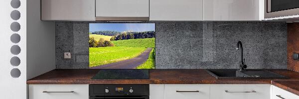 Glazen achterwand keuken Onverharde weg