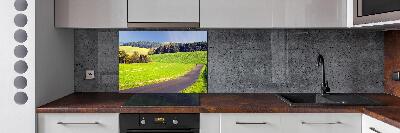 Glazen achterwand keuken Onverharde weg