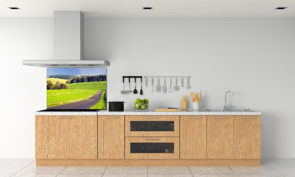 Glazen achterwand keuken Onverharde weg