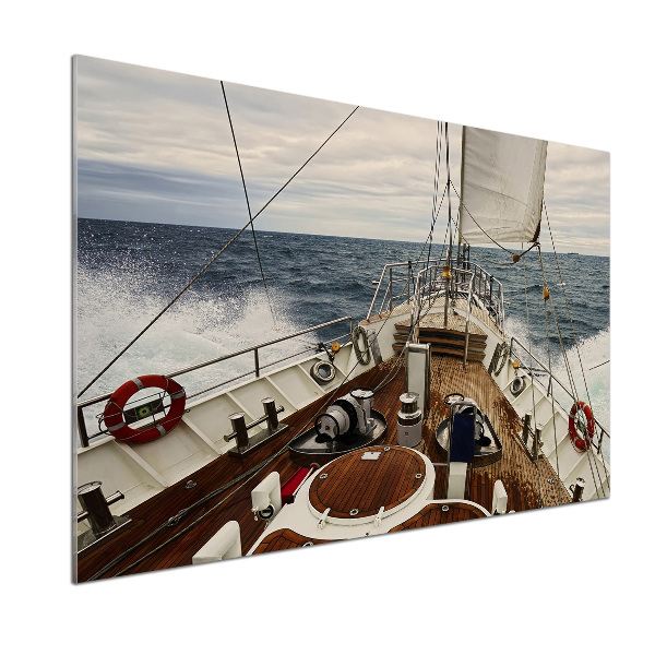 Keuken achterwand Een zeilboot op zee