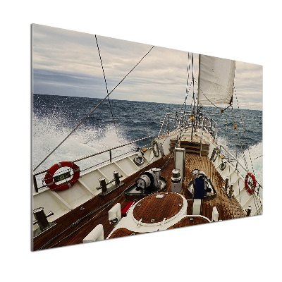 Keuken achterwand Een zeilboot op zee