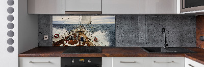 Keuken achterwand Een zeilboot op zee