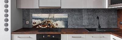 Keuken achterwand Een zeilboot op zee