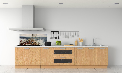 Keuken achterwand Een zeilboot op zee