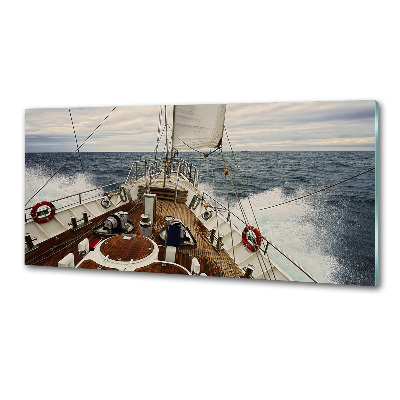 Keuken achterwand Een zeilboot op zee