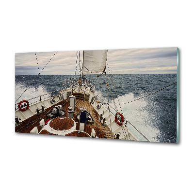 Keuken achterwand Een zeilboot op zee