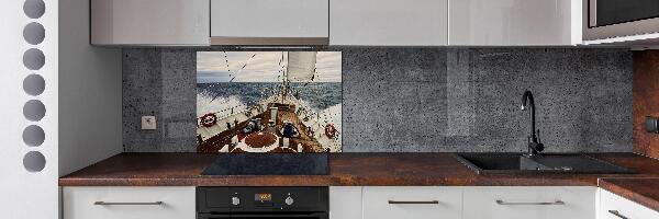 Keuken achterwand Een zeilboot op zee