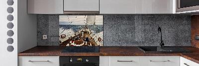 Keuken achterwand Een zeilboot op zee