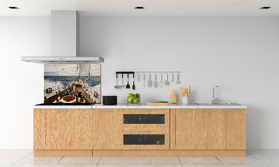 Keuken achterwand Een zeilboot op zee