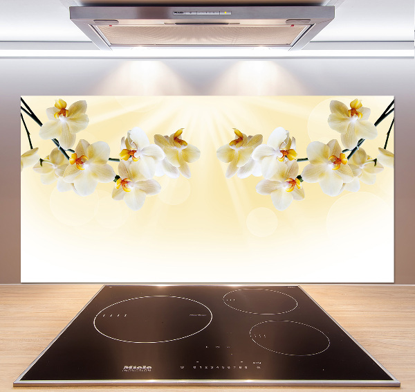 Spatscherm keuken Orchidee