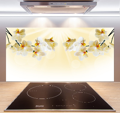 Spatscherm keuken Orchidee