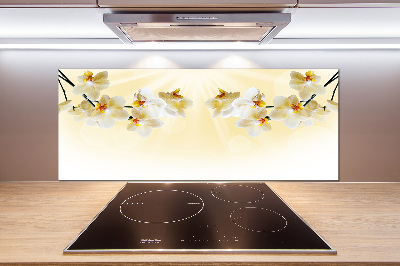 Spatscherm keuken Orchidee