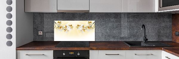Spatscherm keuken Orchidee