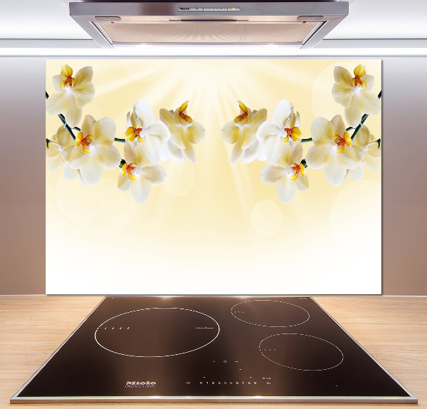 Spatscherm keuken Orchidee