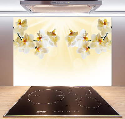 Spatscherm keuken Orchidee