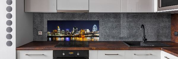 Spatplaat keuken De Ohio-rivier 's nachts
