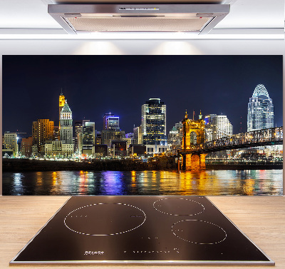 Spatplaat keuken De Ohio-rivier 's nachts