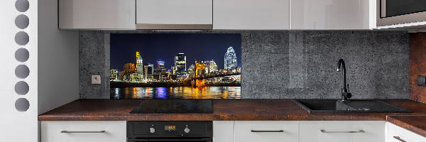 Spatplaat keuken De Ohio-rivier 's nachts