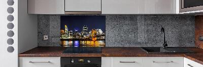 Spatplaat keuken De Ohio-rivier 's nachts