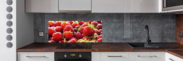 Glazen achterwand keuken Aardbeien
