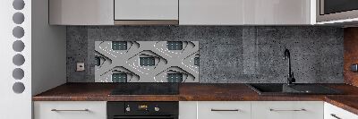 Glazen achterwand keuken 3D-abstractie