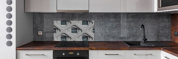 Glazen achterwand keuken 3D-abstractie