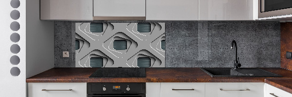 Glazen achterwand keuken 3D-abstractie