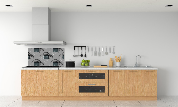 Glazen achterwand keuken 3D-abstractie