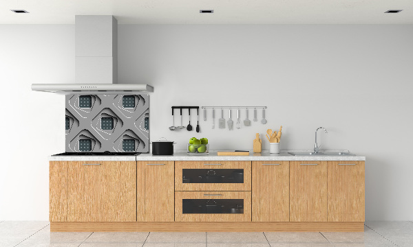 Glazen achterwand keuken 3D-abstractie
