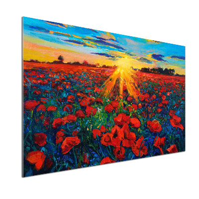 Panel dekor szkło Pole maków