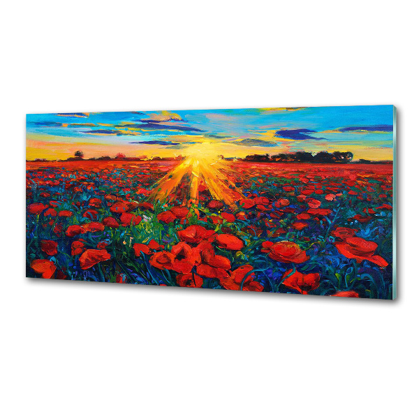 Panel dekor szkło Pole maków