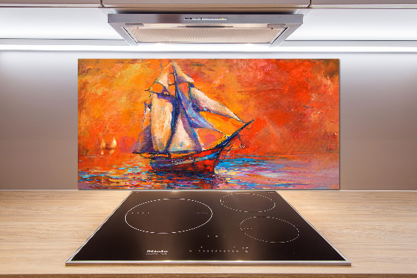 Glazen achterwand keuken Ruimteschip