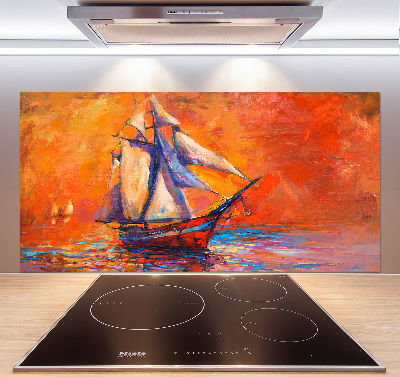 Glazen achterwand keuken Ruimteschip