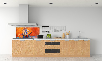 Glazen achterwand keuken Ruimteschip