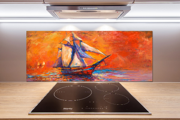 Glazen achterwand keuken Ruimteschip