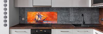 Glazen achterwand keuken Ruimteschip