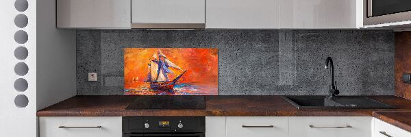 Glazen achterwand keuken Ruimteschip