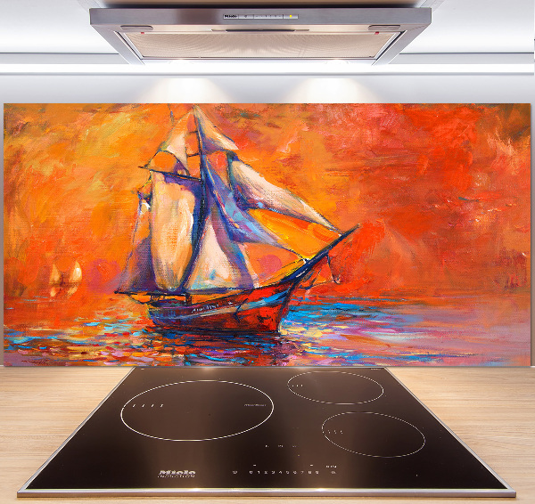 Glazen achterwand keuken Ruimteschip