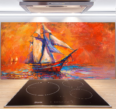 Glazen achterwand keuken Ruimteschip