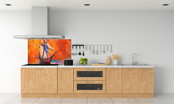 Glazen achterwand keuken Ruimteschip