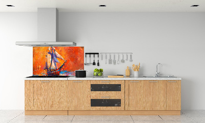 Glazen achterwand keuken Ruimteschip
