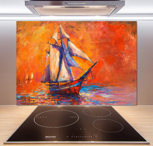 Glazen achterwand keuken Ruimteschip